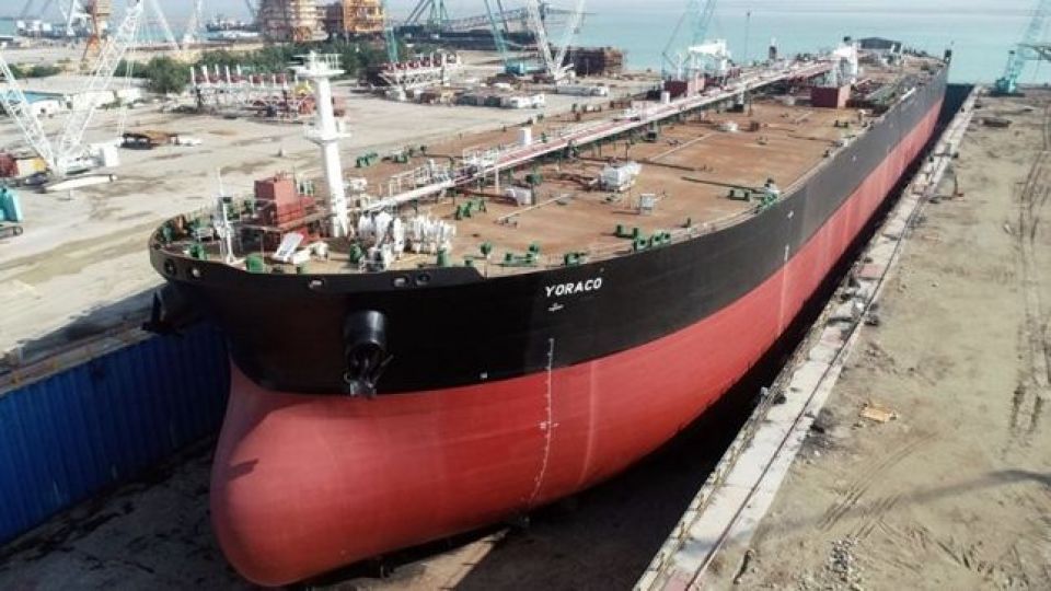 بهره برداری از دومین کشتی اقیانوس‌پیما افراماکس تا پایان امسال در صدرا بوشهر