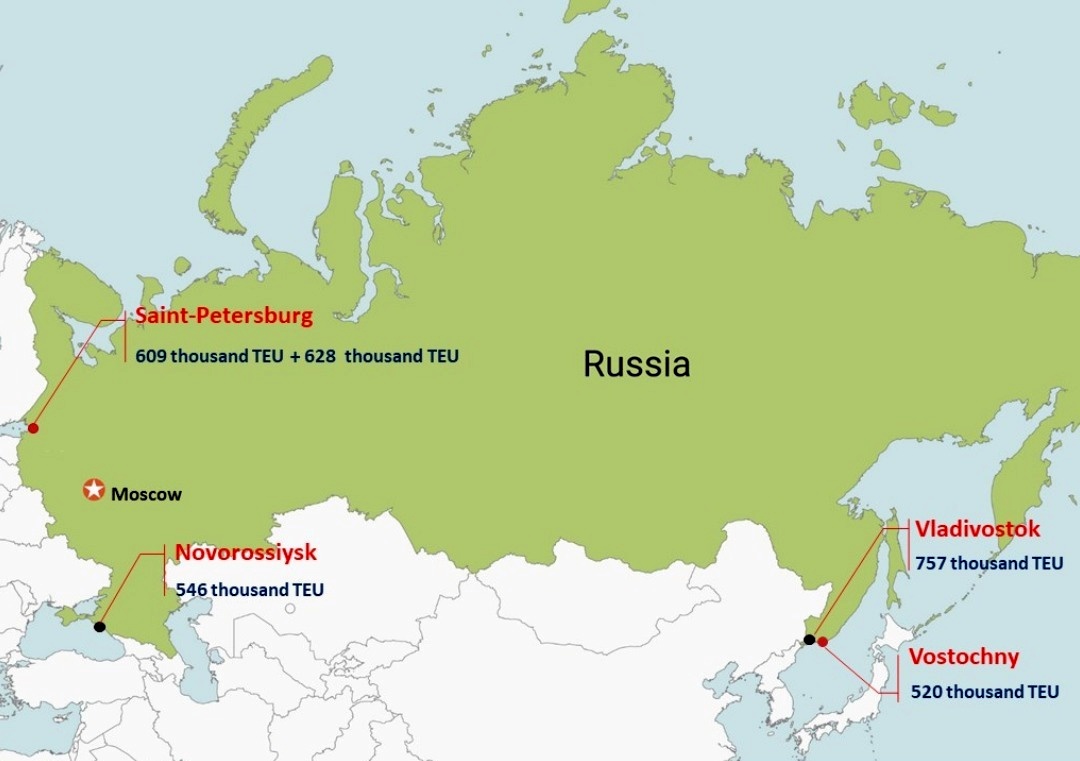 پایانه‌های کانتینری برتر روسیه در سال ۲۰۲۱