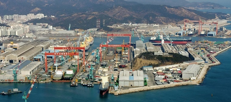 توفان سهمگین کارخانه های کشتی سازی کره را تعطیل کرد