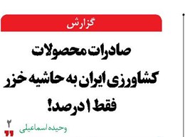 صادرات محصولات کشاورزی ایران به حاشیه خزر فقط 1درصد!