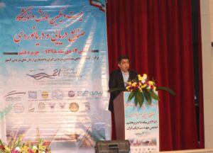 حسین ابراهیم زاد فاضل رئیس انجمن مهندسی دریایی ایران در بیست و یکمین همایش صنایع دریایی