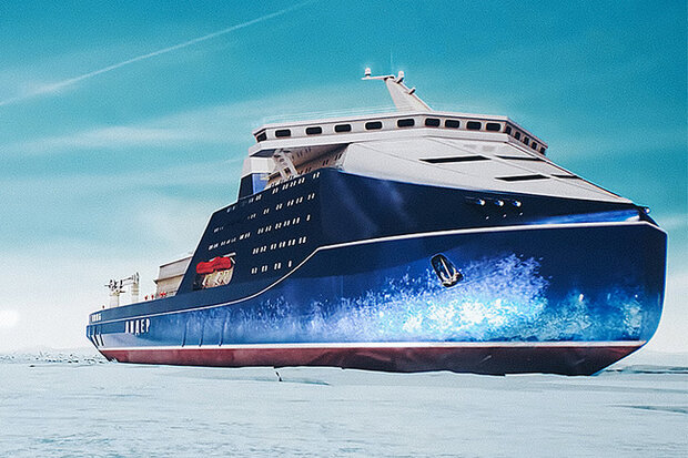 روسیه ساخت بزرگترین کشتی یخ شکن جهان را آغاز کرد+فیلم