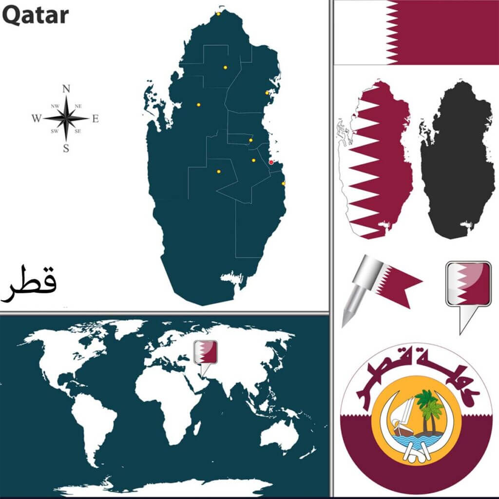 نقشه، پرچم و نشان قطر