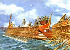 جنگ دریایی ایرانیان باستان با کشتی مخصوص