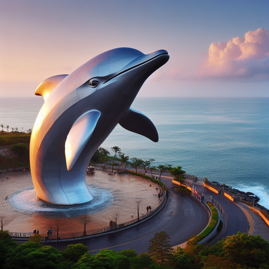 نماد ساحلی دلفین شهر بندرعباس پایتخت اقتصادی ایران