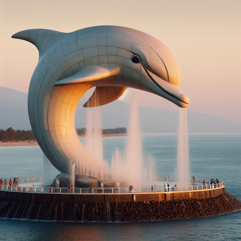 نماد ساحلی دلفین شهر بندرعباس پایتخت اقتصادی ایران